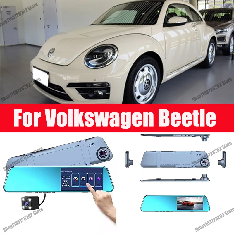 

For Volkswagen Beetle Carplay Android GPS Dash Cam AUX FM Radio Dashcam Car Camera Stream RearView Mirror Drive Recorder