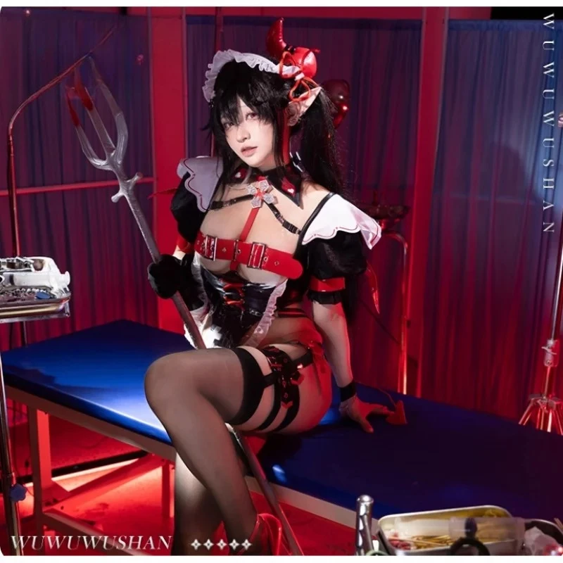 Xena Anime  Cosplay Women's Little Devil Sexy Black Bodysuit Demon Wings Outfits Role Play Lingerie Halloween  Zaneri Costumes