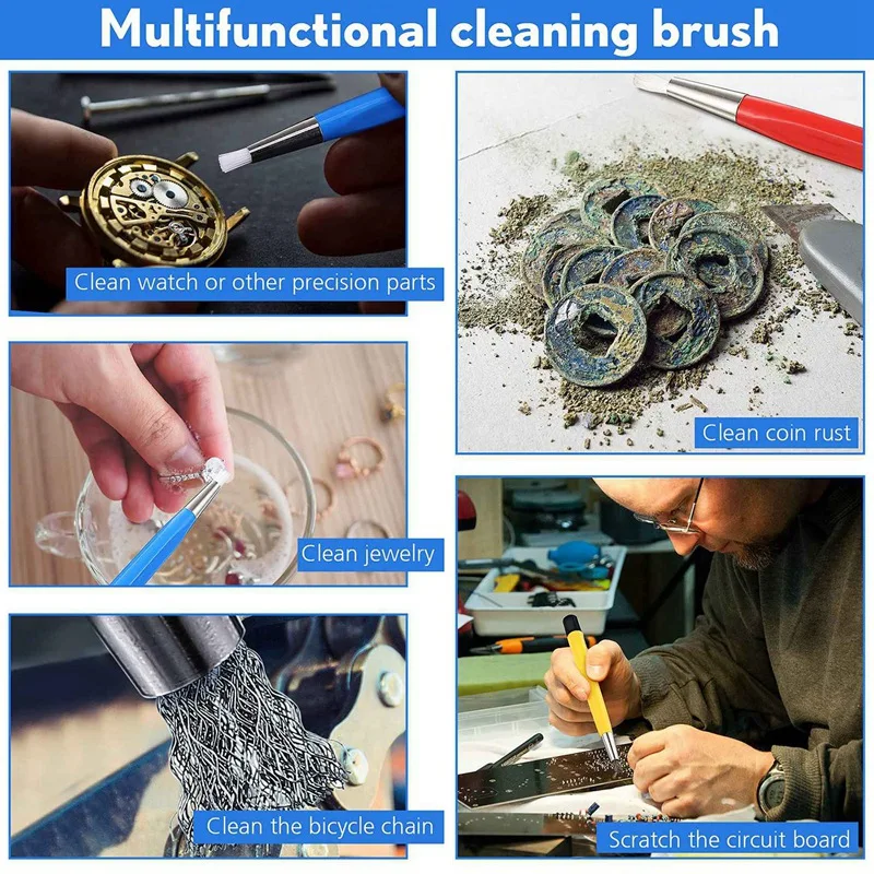 

3 Pcs / Set Fiberglass Steel Scratch Brush Pen Sanding Fiber Bristles Jewelry Circuit Board Cleaning