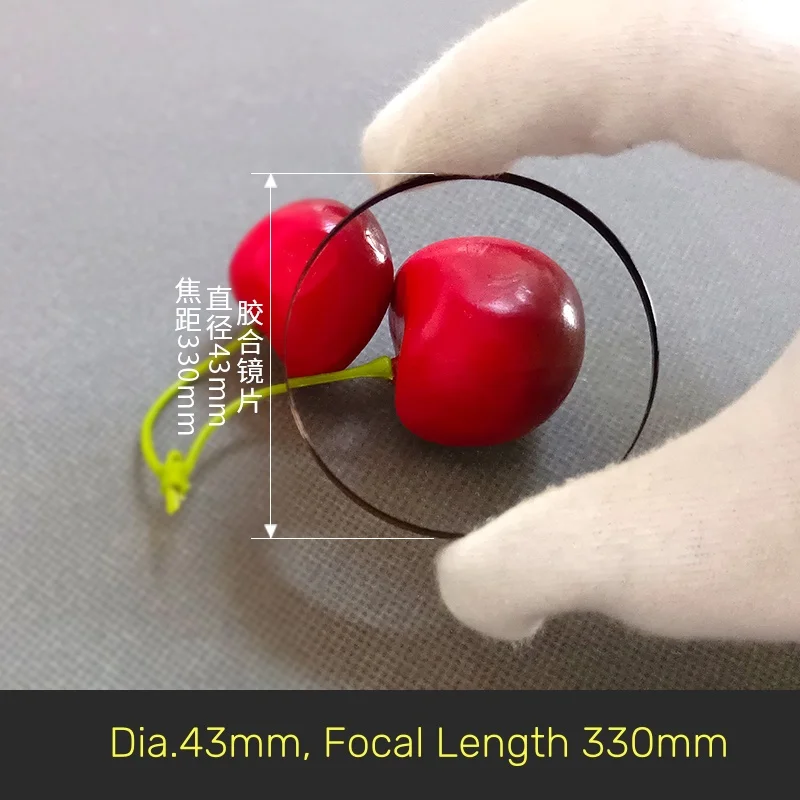 43mm Cemented Doublet Lens Achromatic Biconvex Lens Focal Length 330mm