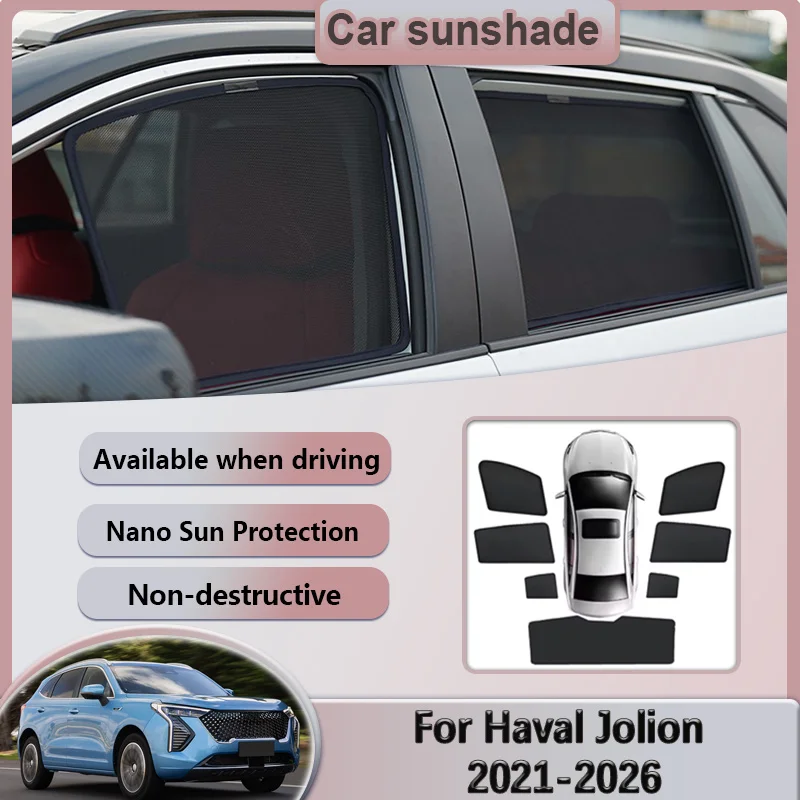 For GWM Haval Jolion 2021-2026 2022 2023 2024 2025 Car Mesh Sunshades Window Sun Visors Magnetic Privacy Curtains Accessories