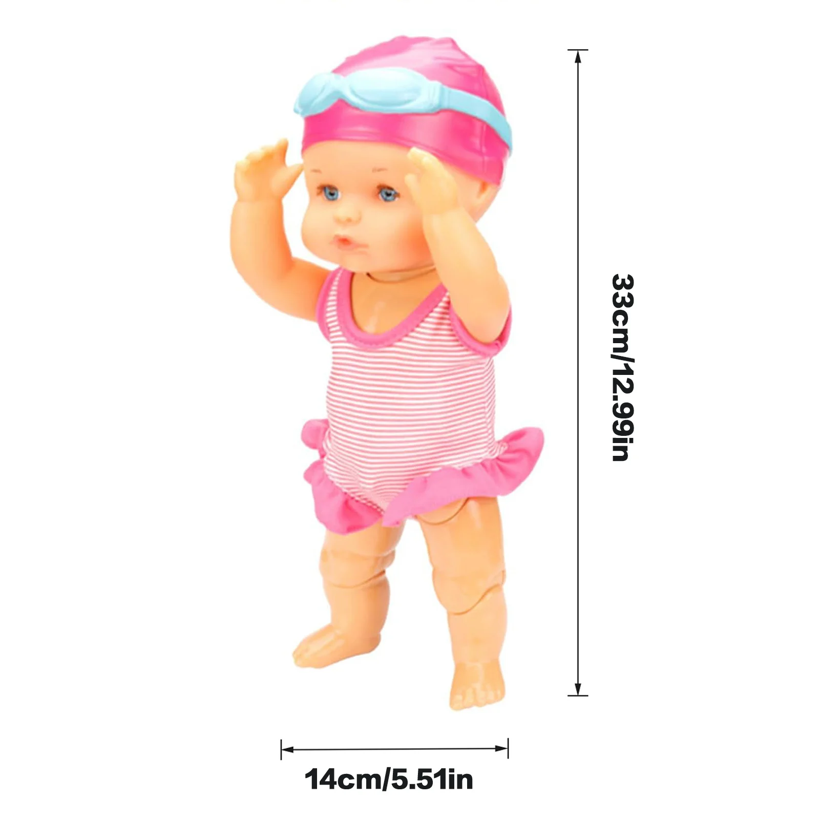 Boneka Bayi Air Elektrik Boneka Renang Backstroke Yang Dioperasikan dengan Baterai untuk Anak-anak Perlengkapan Pesta Pantai Olahraga Air EIG88