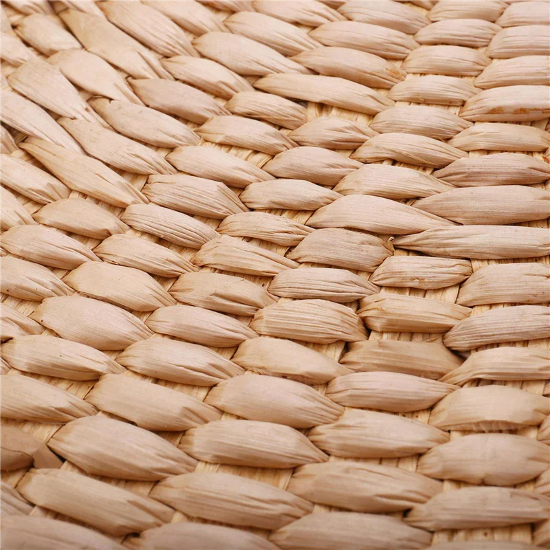 

5 Pcs 40Cm Tatami Cushion Round Straw Weave Handmade Pillow Floor Yoga Chair Seat Mat