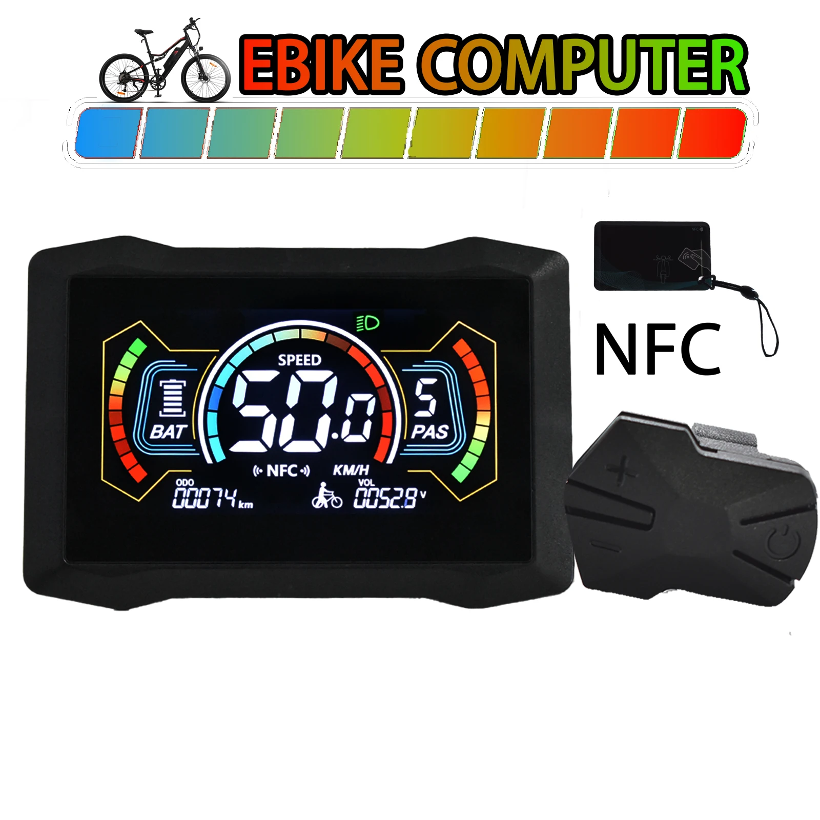 

H7C New Product Bicycle Computer 24/36/48/60/72V Cycling Computer Odometer Waterproof Bicycle Speedometer E Bike Accessories