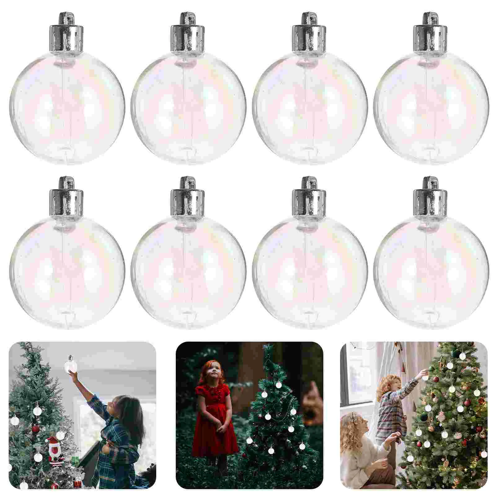 

12 Pcs Decorate Pearl Bubble Ball Toys Shatterproof Tree Balls Plastic Christmas Decorations Delicate