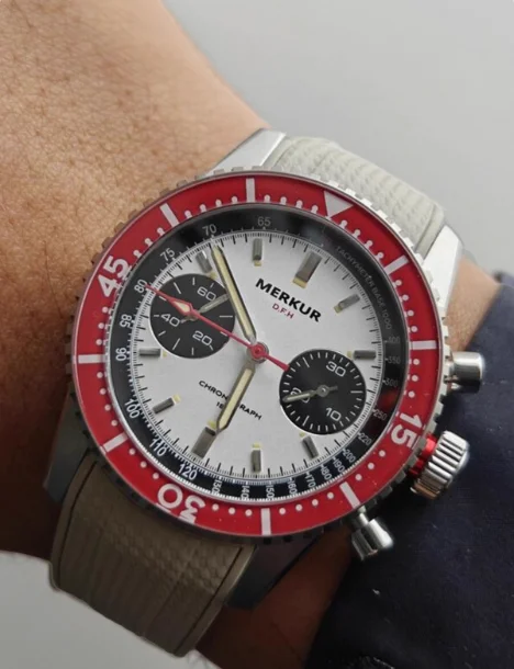 جديد ميركور سبورت باندا كرونوغراف الياقوت خمر اليدوي الميكانيكية لحركة النورس الرجالي ST1901