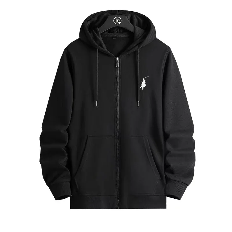 RL شعار مطرز زيبر ملابس رياضية للرجال الخريف / الشتاء هوديي مجموعة طويلة الأكمام هوديي سترة