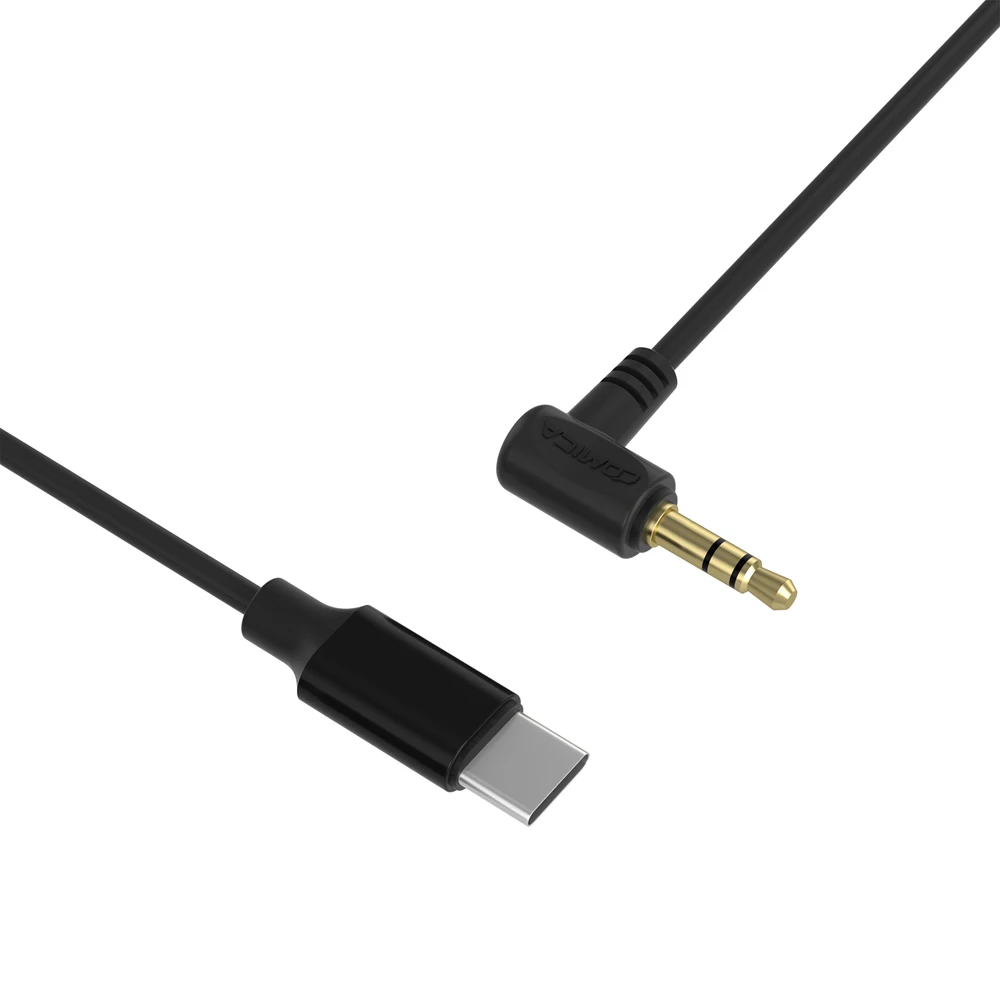 كابل إخراج الصوت Comica CVM-D-UC II 3.5 ملم TRS إلى USB-C 60 سم مع شريحة ADC، طرف مطلي بالذهب، مادة TPU لنظام Android