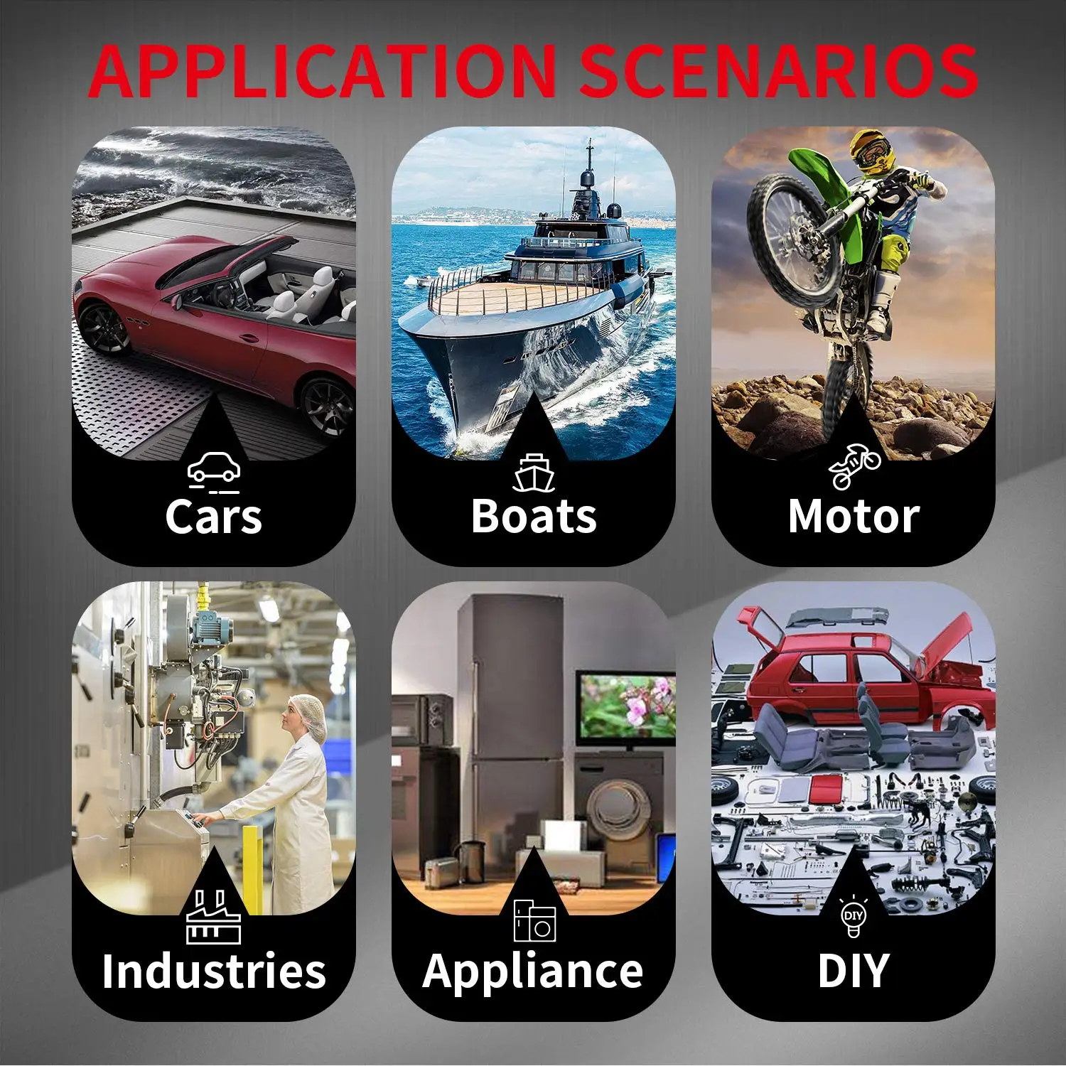 DaierTek 6PCS 12mm Momentary Push Button Switch 12V Waterproof Power Pushbutton Small Round Chrome Stainless Metal 2pin N/O