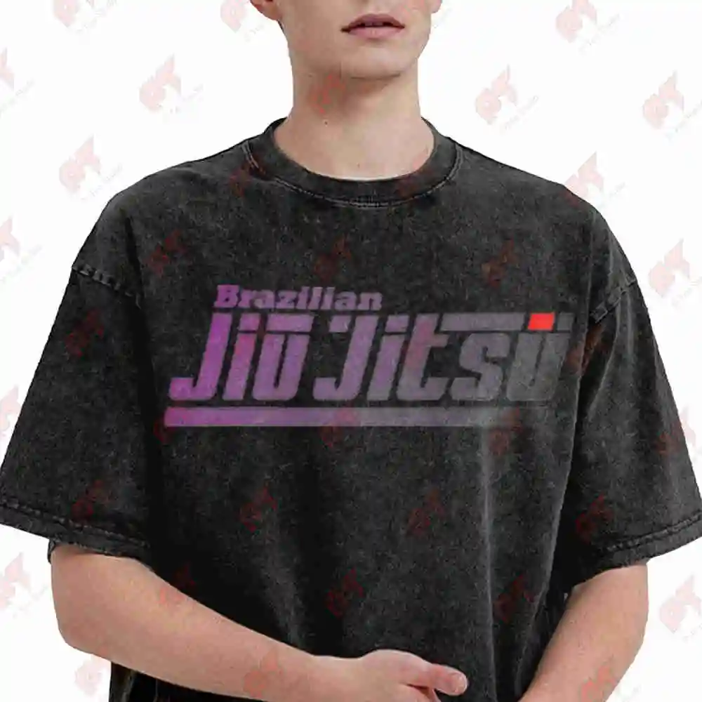 BJJ Brazilian Jiu-Jitsu Purple Belt Vintage Washed Tee Pure Cotton T-Shirt