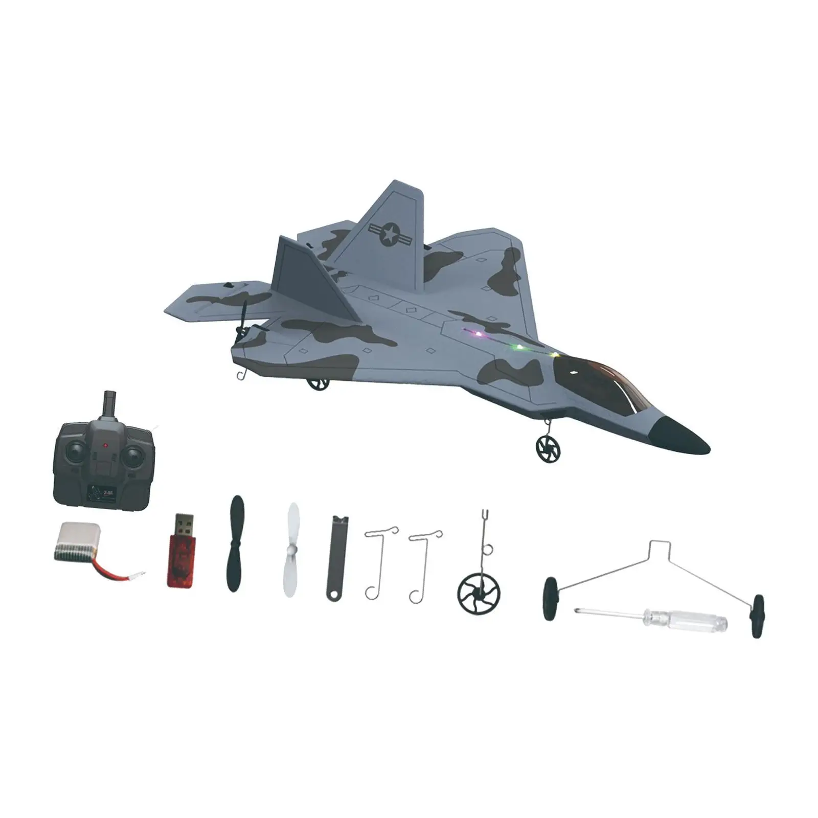 Remote Control Airplane with LED Searchlight 4CH EPP Foam F22 Fighter