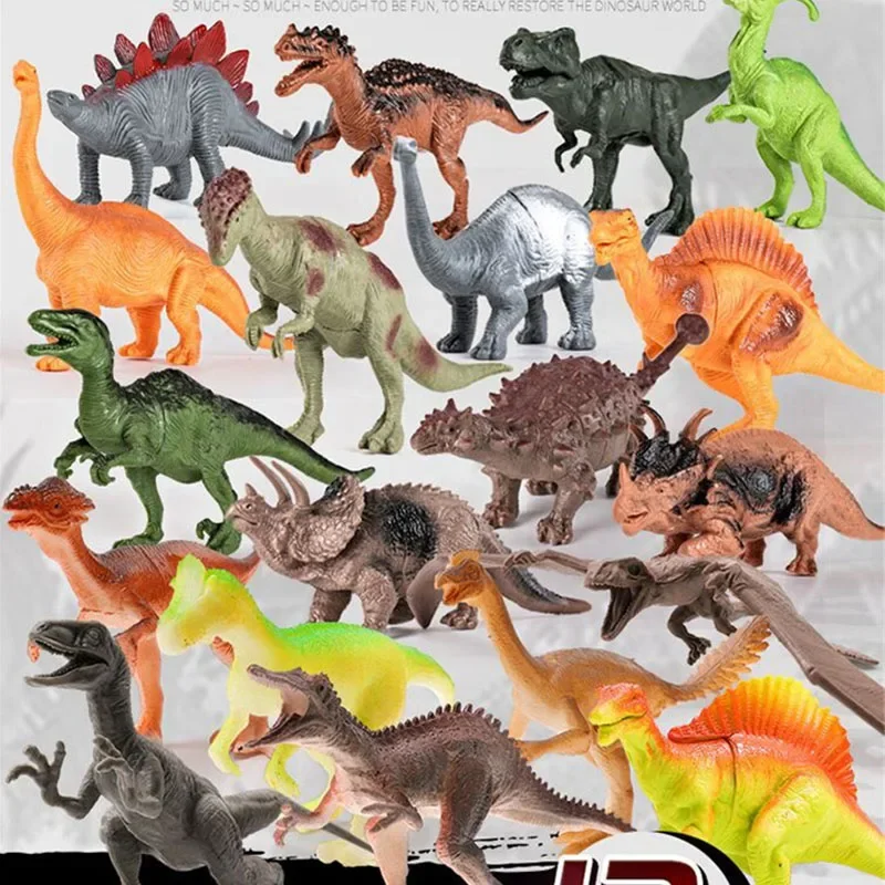 44 sztuk/zestaw dinozaur zabawka imitacja zwierzęcia świat jurajski śliczny Mini model dinozaura figurka edukacyjna zabawka dla dzieci prezent z pudełkiem