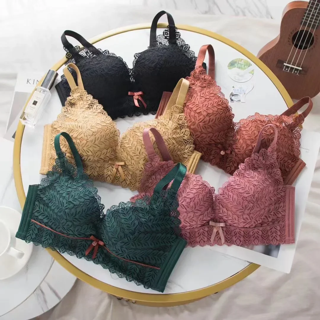 2022 Latex Underwear Small Breast Gathering Side Receiving Side Breast No Steel Ring Underwear Adjustable Thin Anti-sagging