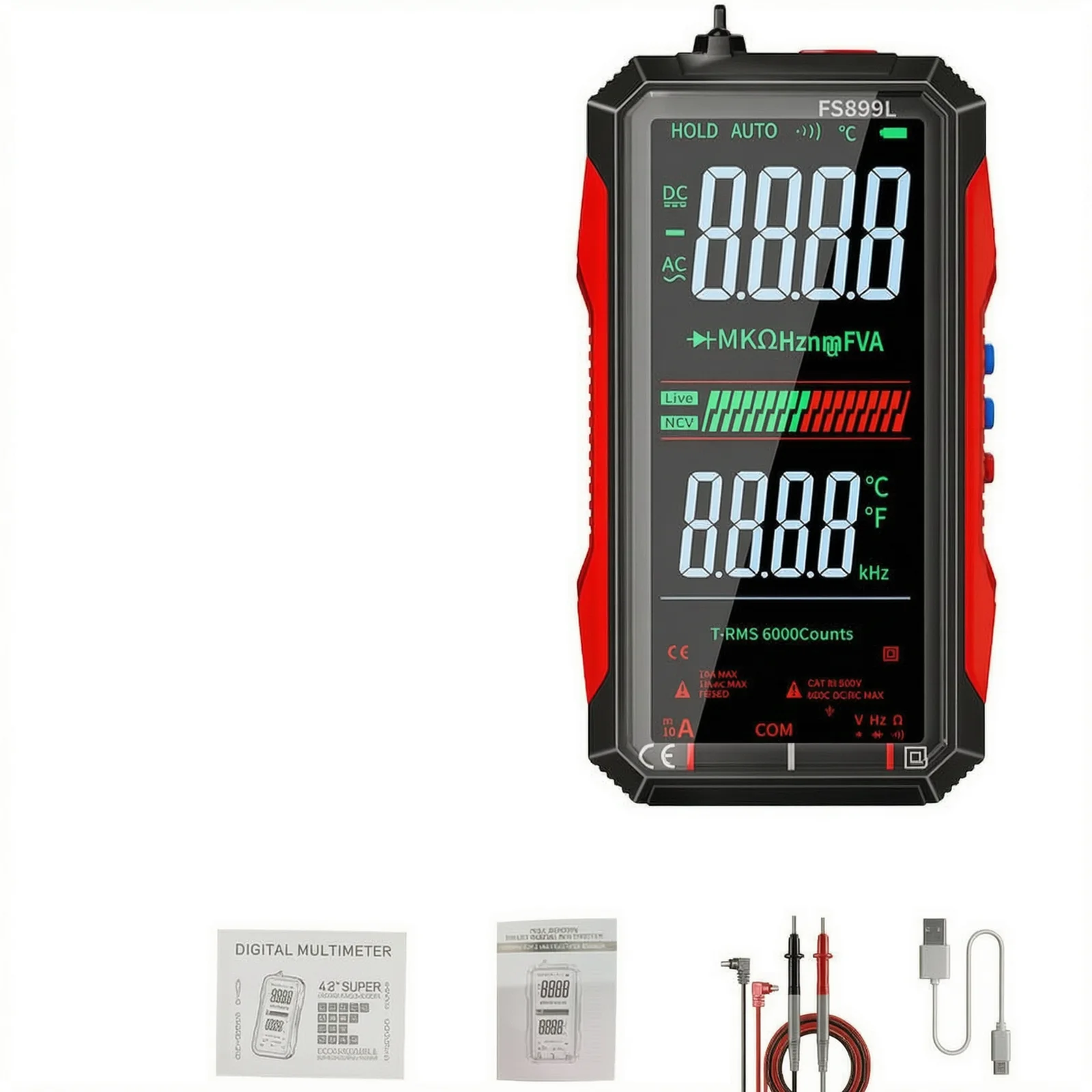 Digital Multimeter,6000 Count True RMS Smart Rechargeable Meter