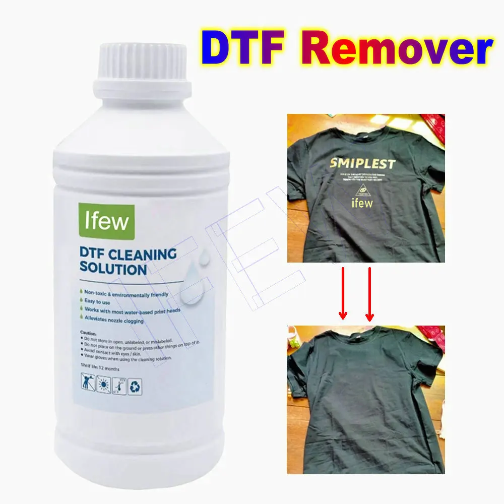 

DTF Clothing Garments Vinyl Remover Cleaner Solution Cleaning Strong Liquid for Epson L1800 L805 L800 1390 Cleaning Liquid Kit