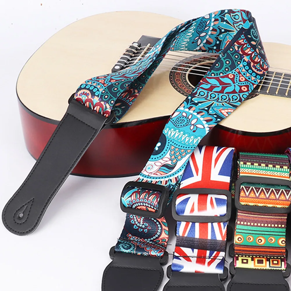 Guitar Strap Adjustable Colorful Printing Nylon Guitar Straps Hot Sale Bass Acoustic Electric Guitar Accessories