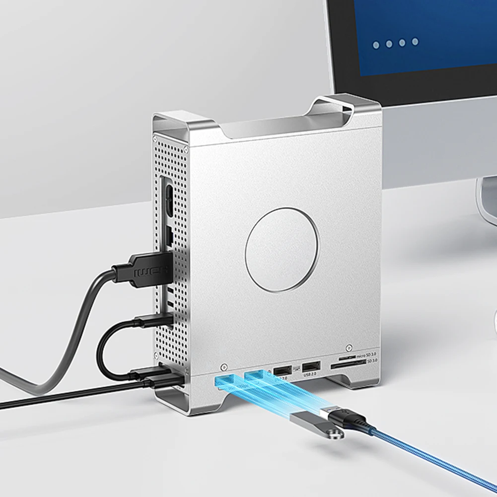 

Docking Station with M.2 NVMe SSD Enclosure USB Hub with USB 3.2 10Gbps USB 2.0 SD/TF Slot Expansion Dock for Mac Mini M4 M4 Pro