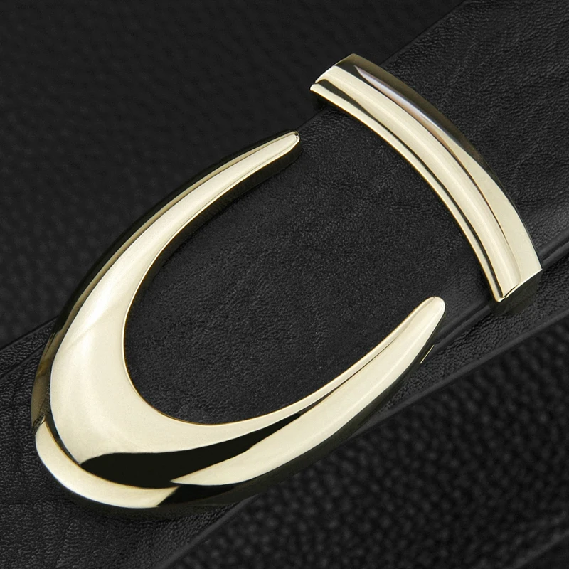 Designer U letter high quality belts men genuine leather slide buckle full grain leather 3.3cm fashion boy cintos masculinosB358