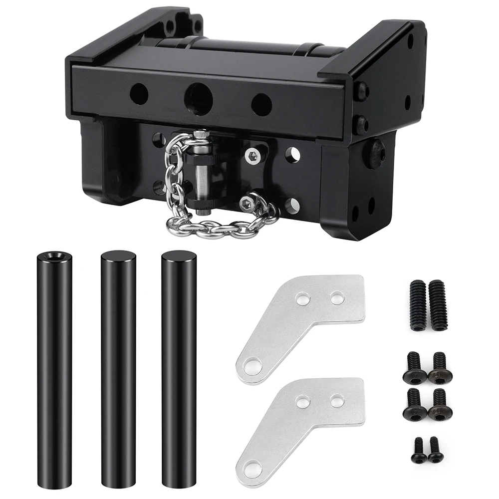 MIBIDAO 1 Set Alu Alloy Boom Bumper Gas Tank Tow Hook Set for 1:14 Tamiya RC Truck Upgrade Parts