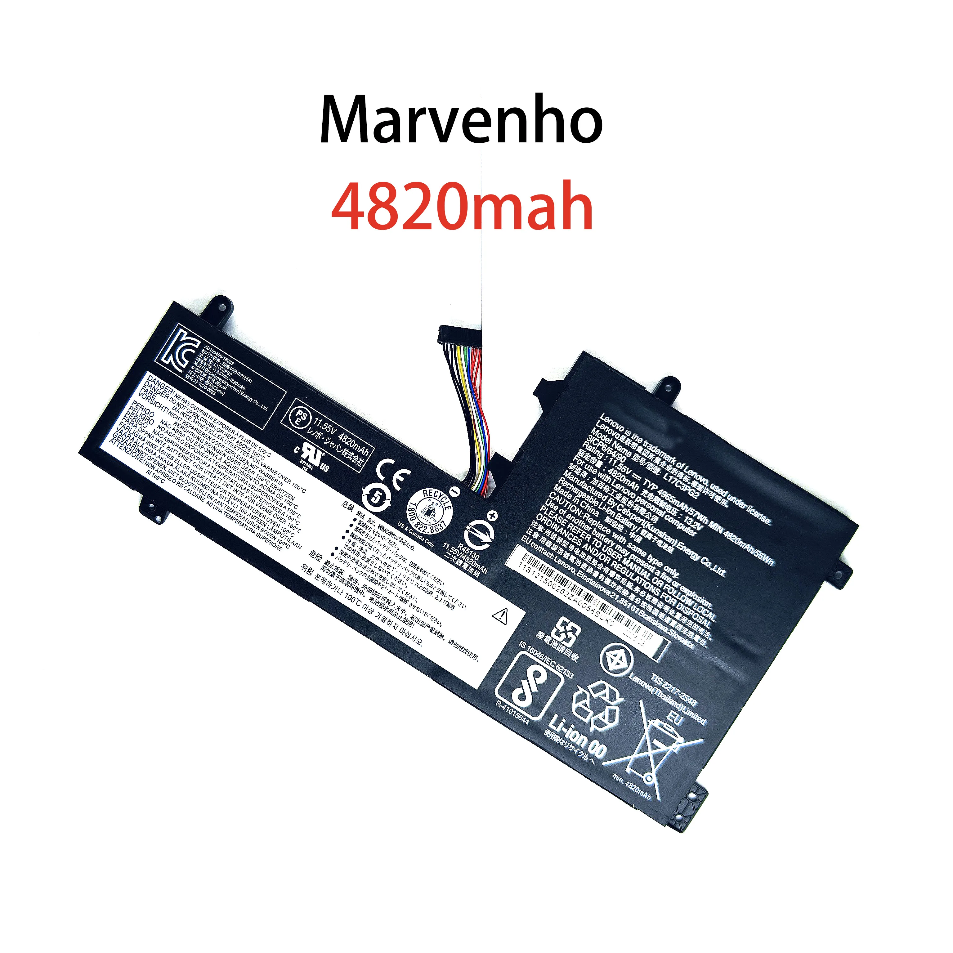 Marvenho New 11.55V  4820mah   57wh   L17C3PG2  L17M3PG3 L17S3PG1 Laptop Battery for  Lenovo Legion Y530-15ICH Y7000
