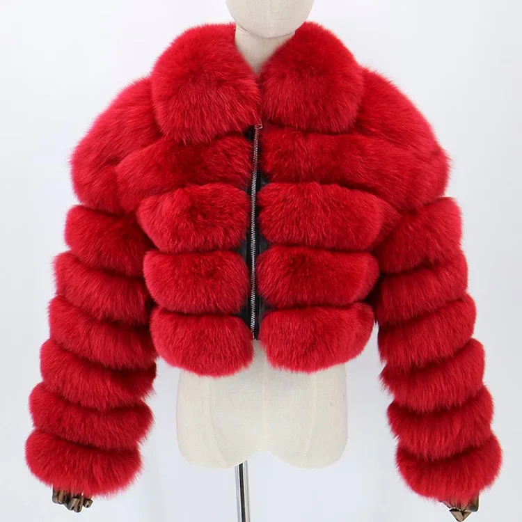 Faux Fur Coat Short Lapels Faux Fur Coat Imitation Fox Fur Long Sleeve Stitching Women\'s Coat Autumn Winter