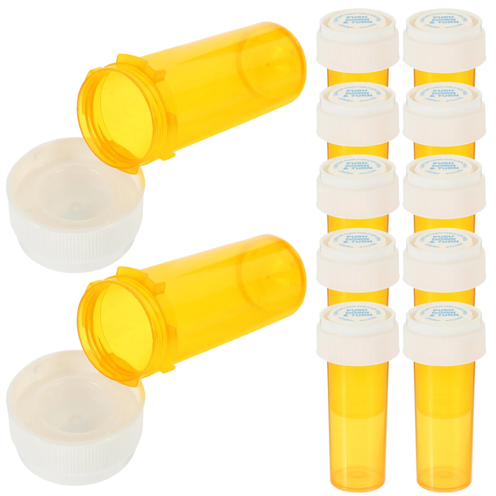 12 Pcs Pill Bottle Yellow Transparent Travel Canning Supplies Portable Medicine Holder Organizer