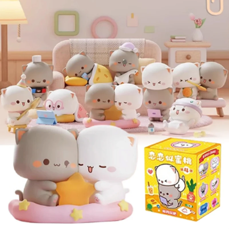 Süße MITAO Katze mit Liebe Serie 4, Blindbox, Spielzeugfiguren, Action-Überraschung, Mystery-Box, Mini-Puppen-Set für Schreibtisch-Dekoration, Geschenk-Ornament