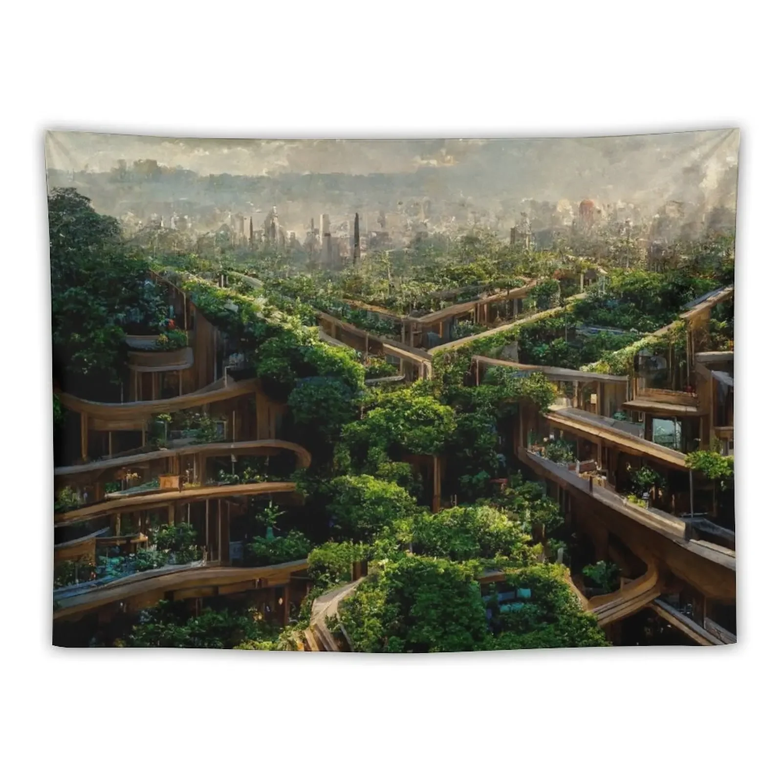 

City without Streets Tapestry Room Decor Korean Style Home Decorations Aesthetic Wall Hanging Wall Tapestry