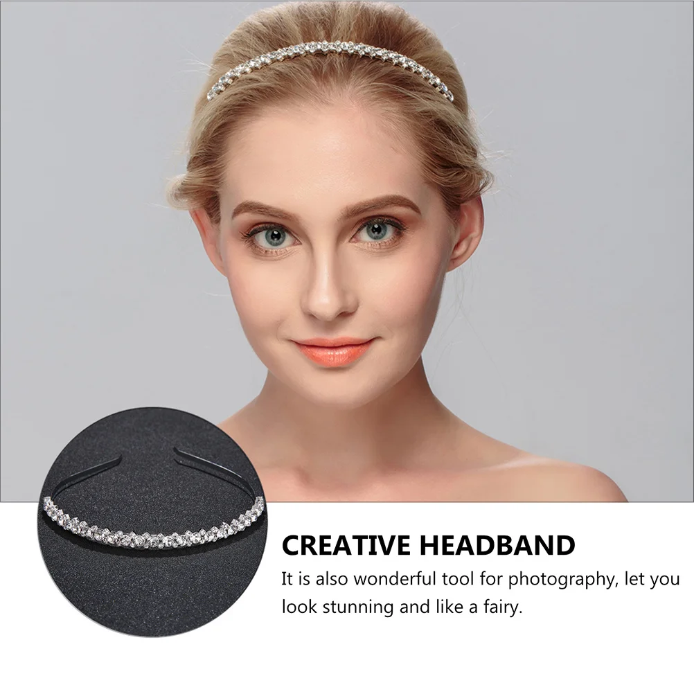 

1pc Rhinestone Band Wedding Rhinestone Band Bridal Headdress Party Prom Jewelry Hair Accessory Creative Headband Hair Wear