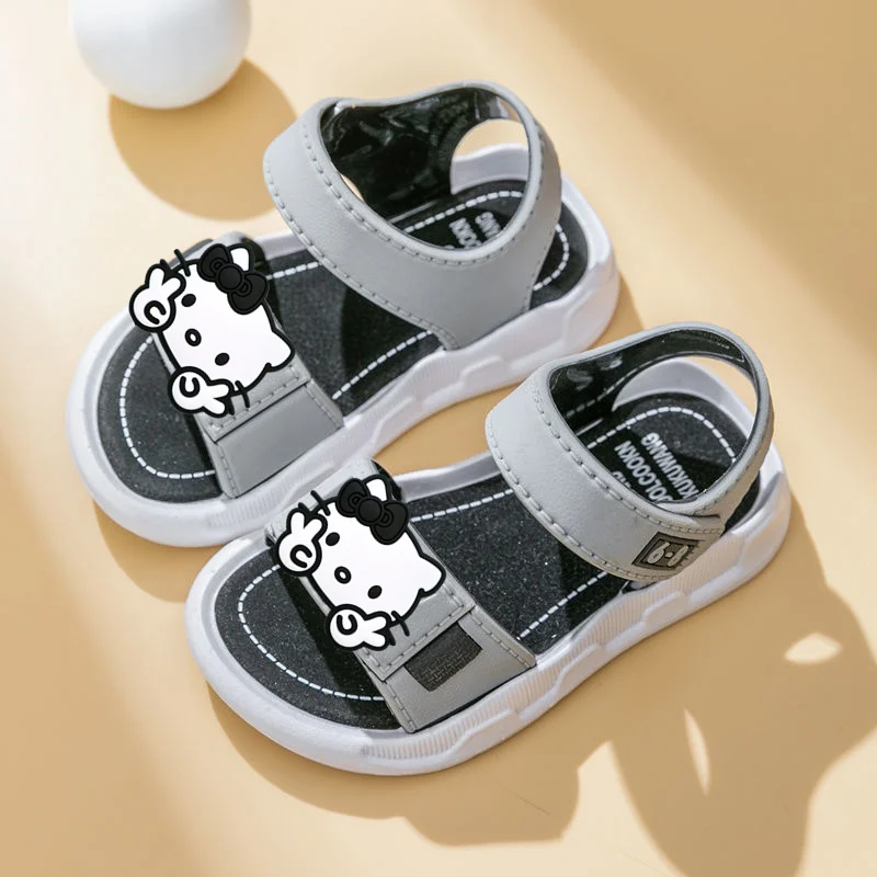

Hello kitty Children Sandals Summer Hot Style Cute Cartoon Baby Soft Sole Non-slip Velcro Beach Shoes Baby Sanrio Toddler Shoes