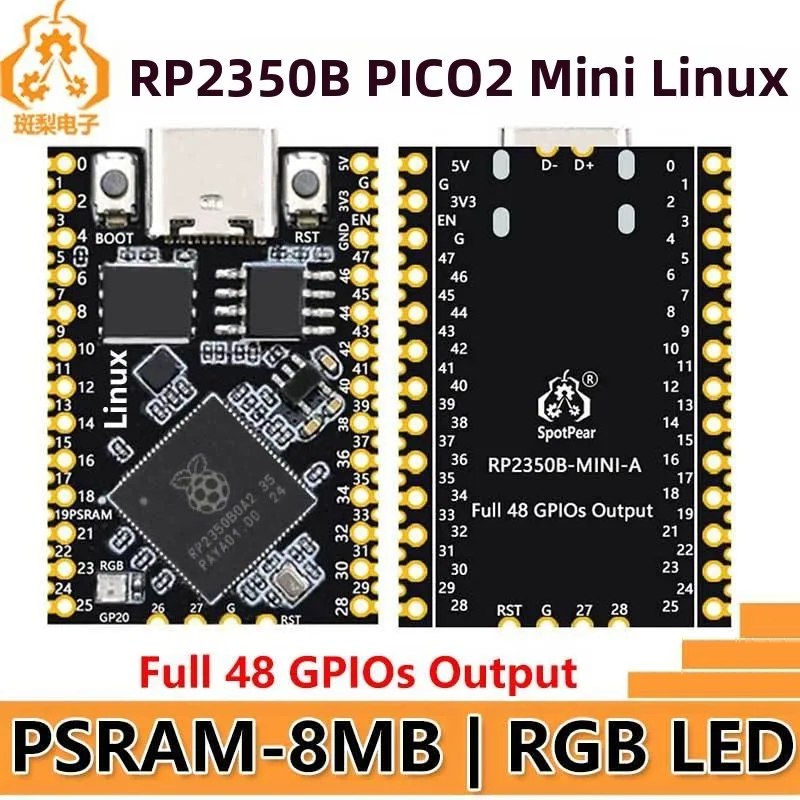 Compact For Raspberry Pi Pic o2 Mini Development Board with Dual Core Processor and Broad Peripheral Compatibility