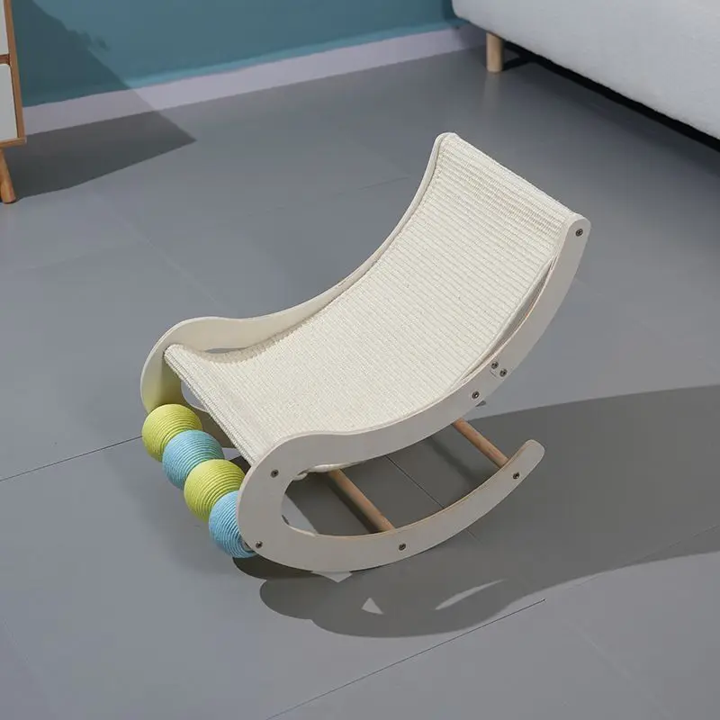 Pet Rocking Chair Cat Rocking Bed Mat with Paper Rope Ball Toy Kitten Swing Scratching Sisal Hammock Pet Supplies Dog Puppy