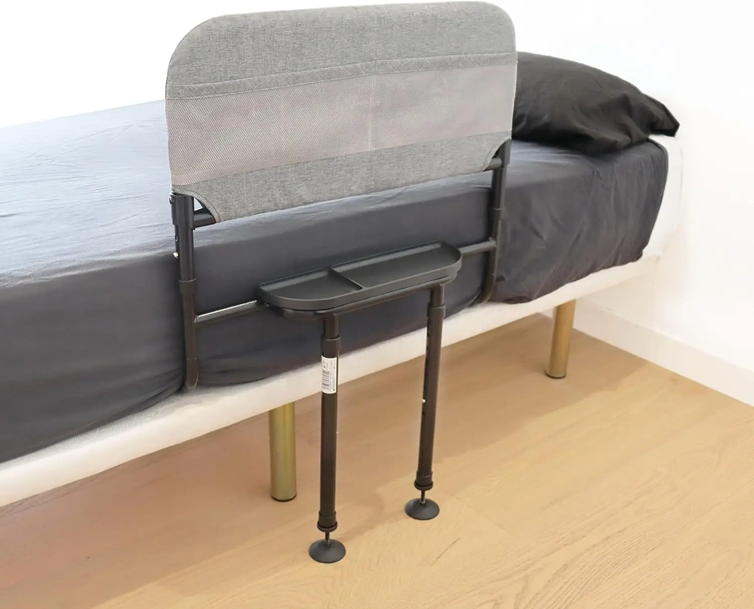 

Adjustable Bed Rail for Seniors with Storage Pocket & Tray, Fits Twin/Full/Queen, Anti-Fall Safety Side Rails