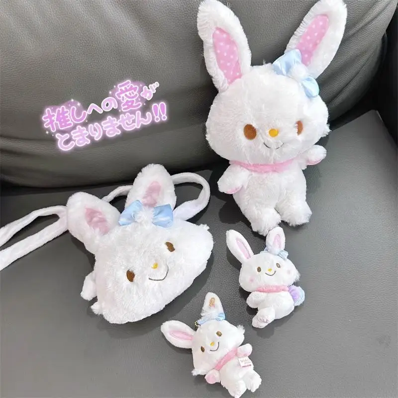 New Kawaii Sanrio Wish Me Mell Curtain Buckle Messenger Bag Plush Doll Pendant Decoration Cute Girl Birthday Gift For Girlfriend