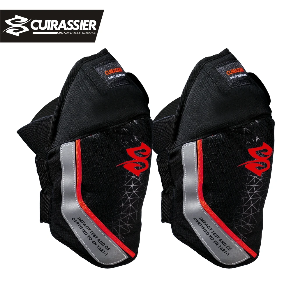 

Cuirassier Motorcycle Knee Protection Black Motocross Knee Pads Summer Motorcycle Knee Pads Anti-fall Reflective Moto Protection