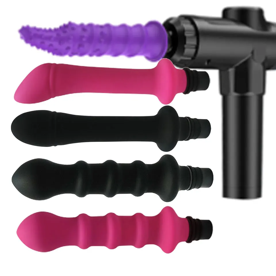 Sex Machine Accessories DTSUDU Fascia Gun Massage Head Silicone Dildo Sex Toys Men, Female Vibrators, Penis Masturbation