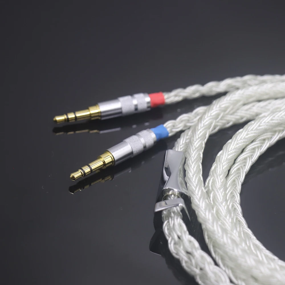 

16 Core Pure Silver Cable For 2x 3.5mm Denon AH-D7200 AH-D5200 AH-D9200 AH-D600 AH-D7100 Earphone Cable