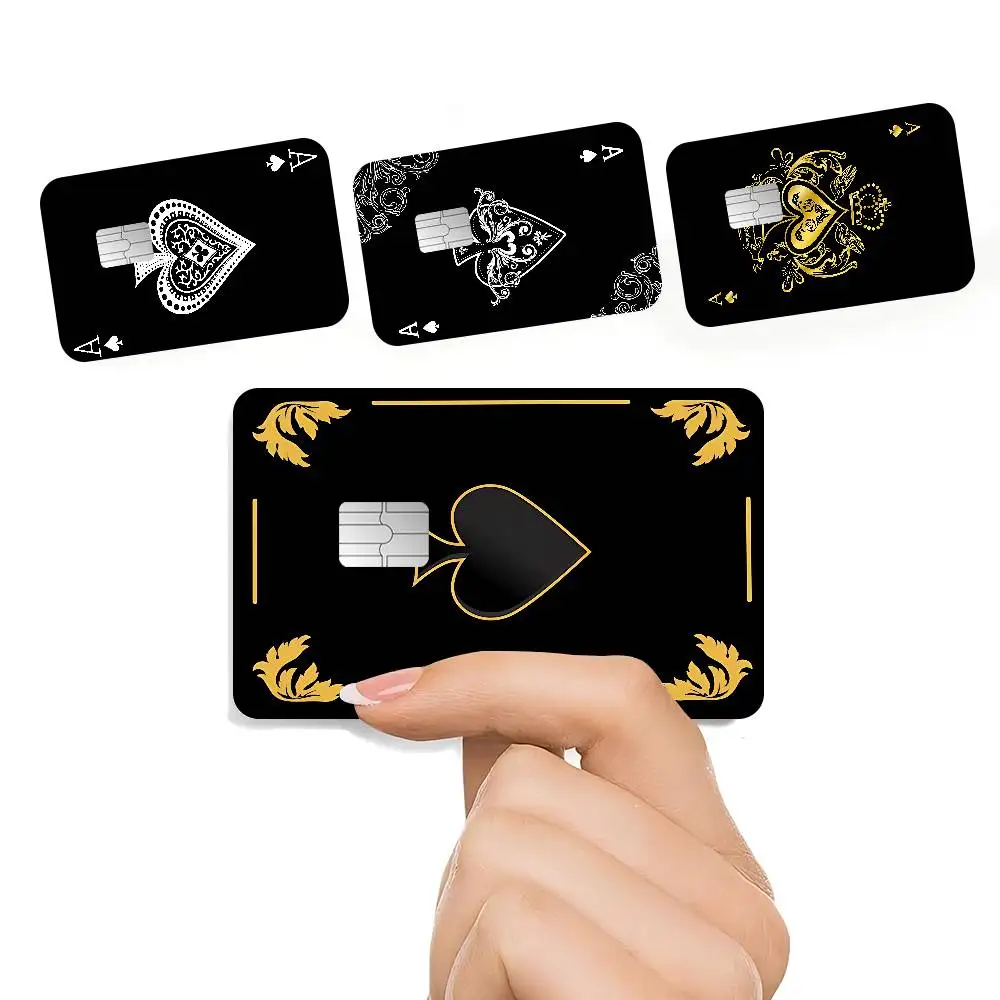 Ace of Spade Cartoon Credit Card Skin Stickers for Bank Card Bus Metro Card Sticker Waterproof Women Gift