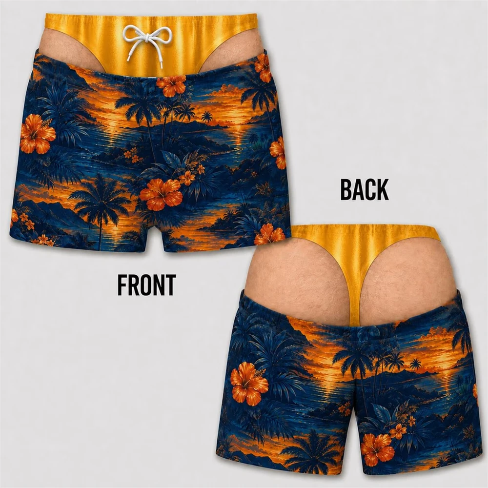 Sommer-Badeanzug für Herren: Lustig und kreativ, mit 3D-Hawaii-Motiv, schnelltrocknend, ideal für den Strand. – Detail 6