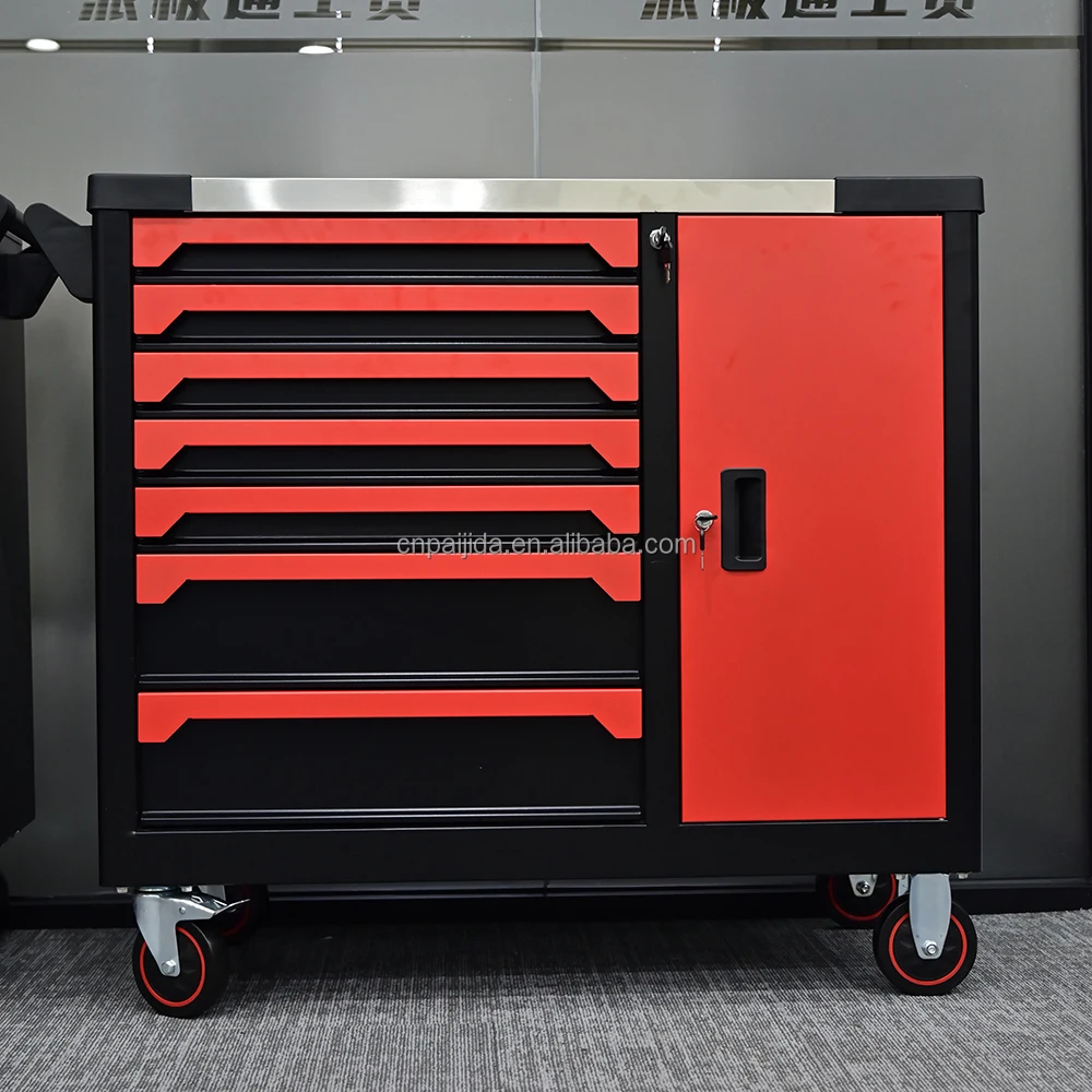 

Garage Rolling Lockable Metal Cabinet 5-Drawer Drawers OEM/ODM Option 300kg Load Capacity Modern Design Mobile Utility Cart