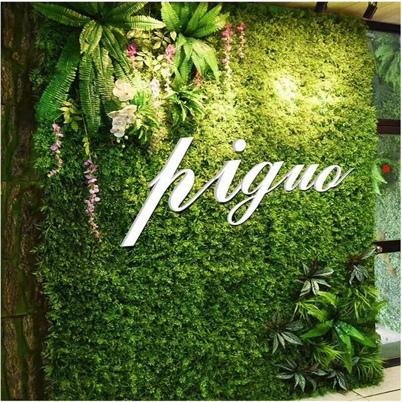 Artificial plastic boxwood fake foliage grass mat 25cm*25cm Outdoor Decorative SGS UV Proof Fake Ivy Fence Bush home Fence decor