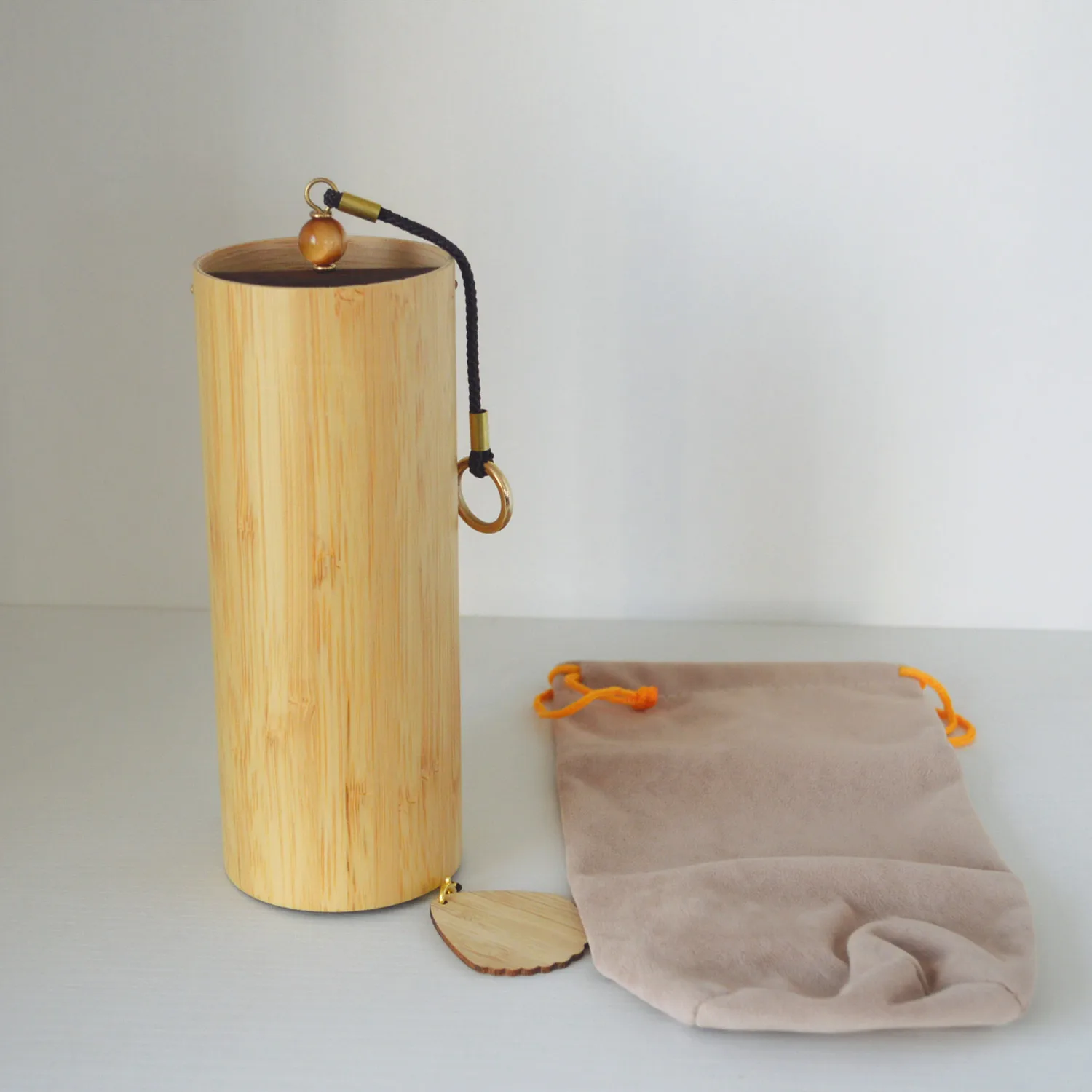 Yoga Meditation Musical Chakra Chord Bamboo Wind Chime Memorial Bamboo Wind Bells for Garden Patio Home Decoration