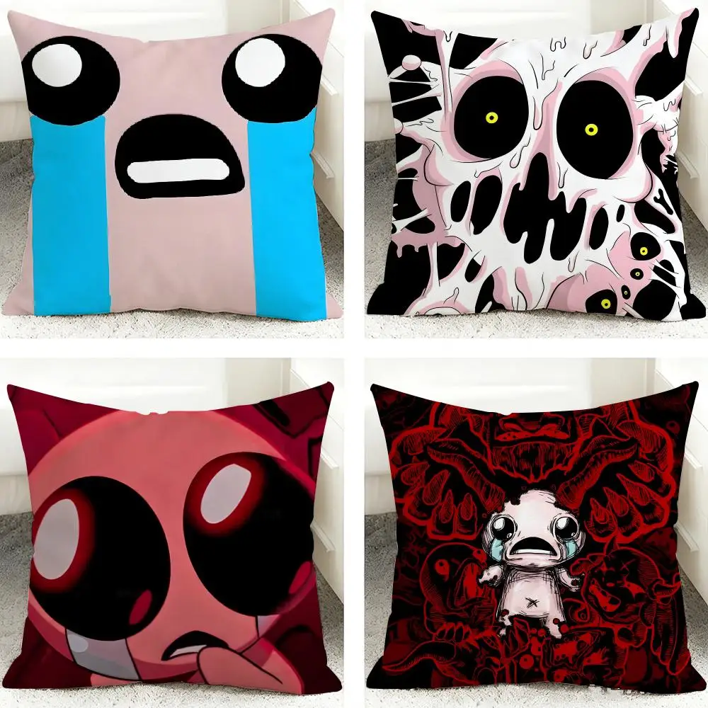 Game T-The Binding of Isaac Cushion Cover Soft Short Plush Pillow Case Cushion Cover for Living Room Sofa Decor
