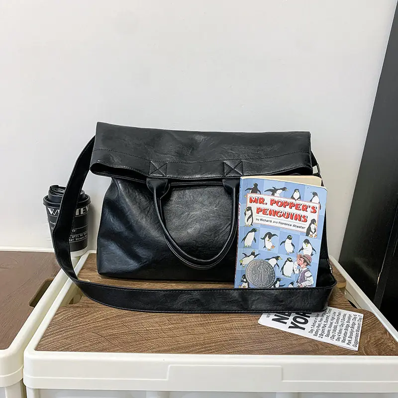 Designer Style Men's Commuting File Bag Hand-Held Briefcase Multifunctional Large Capacity Versatile Tote Bag Crossbody Bag