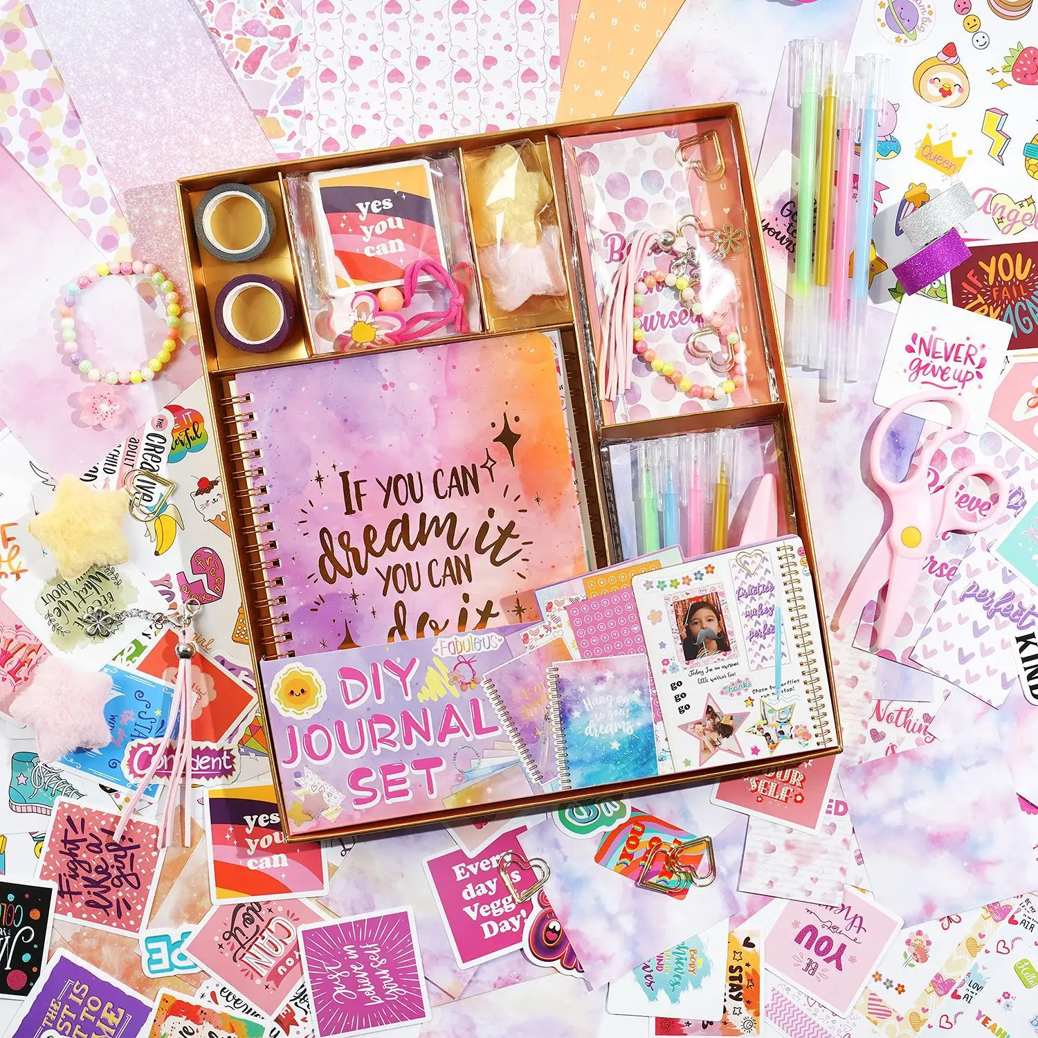 DIY Journal Diary Set Premium Aesthetic Scrapbook Kit for Girls Mega Pack Photo Album Paper Cutting Craft Supplies Gift New 2026