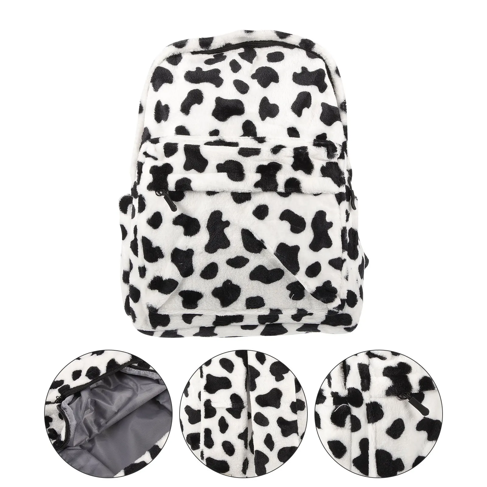 Adorable Cow Pattern Backpack High-Quality Craftsmanship Large Capacity Comfortable Touching Students Outdoor Shopping Bag