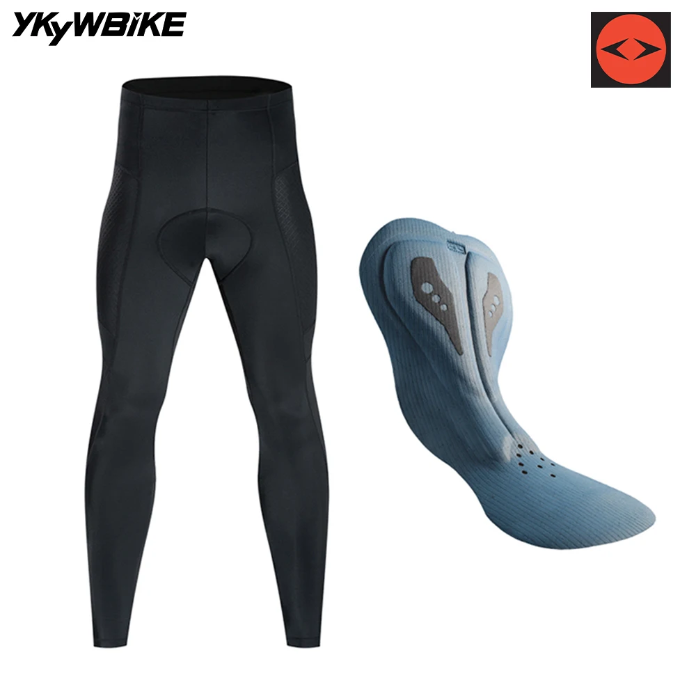 YKYWBIKE Men's Cycling Pants 15-25°C Spring Autumn PRO Bicycle Tights Road Bike Pants Italy Interface Padding 7 Hours Riding
