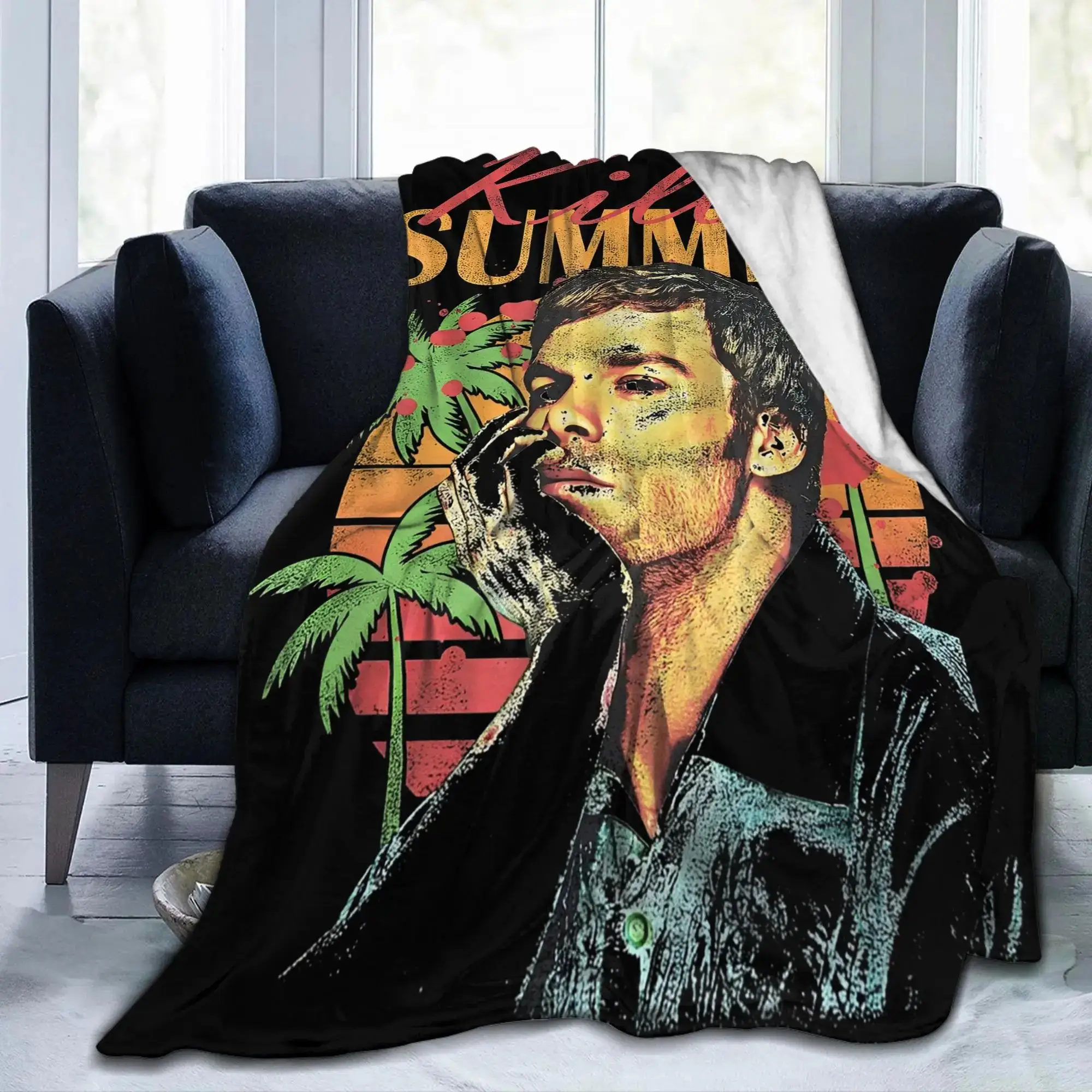 

Фланелевое одеяло Dexter Killer Summer Miami Morgan TV Show: Мягкое, дышащее, теплое покрывало для кровати, дивана, домашнего декора