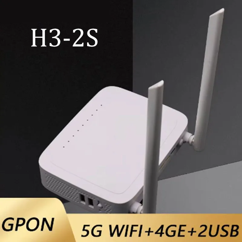 

H3-2S 5G GPON ONU ONT 4GE +2USB +2.4/5G WIFI AC Router Dual Band FTTH Modem Fiber Optic GPON OLT Without Power Second Hand