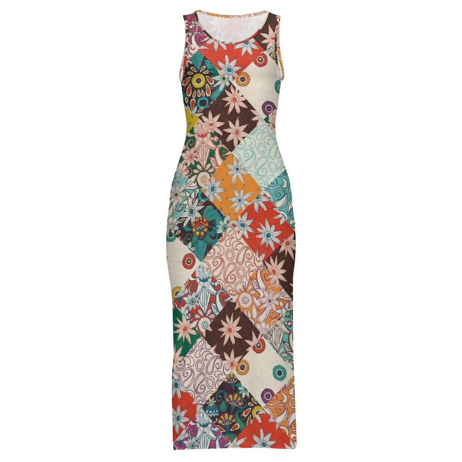 Vestido Floral bohemio Retro para mujer, vestido ceñido estético con estampado de margaritas bonitas, Vestidos largos Retro de verano con patrón, Vestidos de talla grande